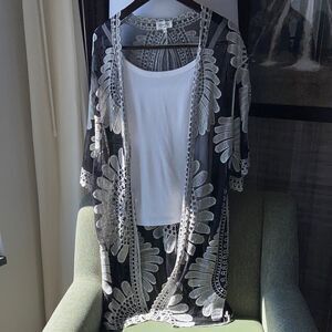 Siren Lily contrast color Sheer Kimono cover